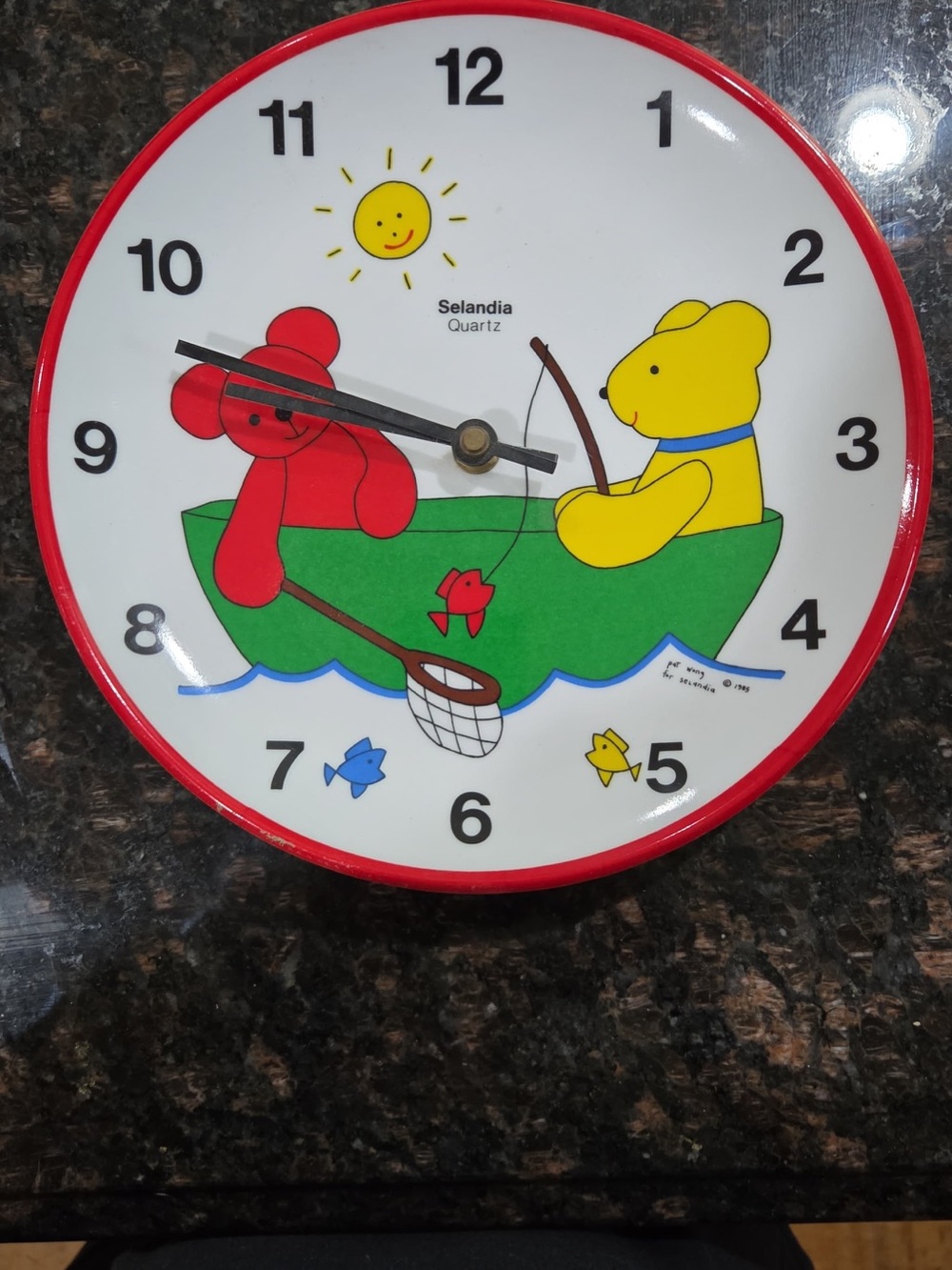 Kids Fishing Clock - Red, Green & Yellow
